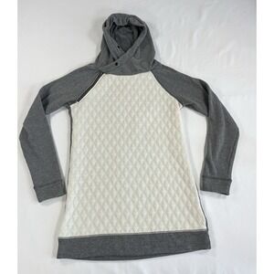 Maurices Hooded Pullover Tunic Sweatshirt Quilted Front Zipper Gray Women's XS